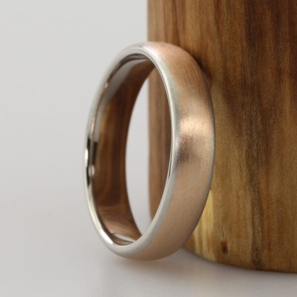 Eco Friendly Ready To Wear Platinum and Rose Gold Wedding Ring
