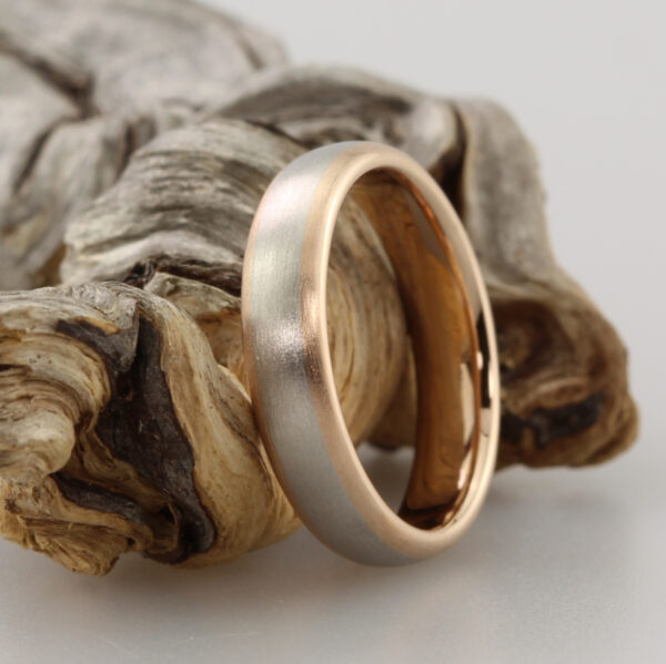 Recycled Ready To Wear Rose Gold and Platinum Wedding Ring