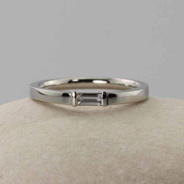 Ethical Platinum Baguette Diamond Engagement Ring