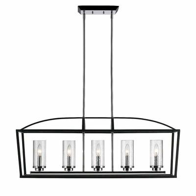 Featured Photo of Midnight Black Five Light Linear Chandeliers