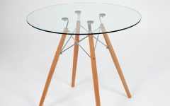 Eames Style Dining Tables with Chromed Leg and Tempered Glass Top