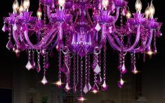 Purple Crystal Chandelier Lighting