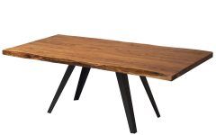 Acacia Dining Tables with Black Rocket-legs