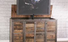 Rustic Country Tv Stands in Weathered Pine Finish