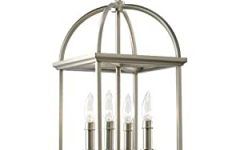 Burnished Silver 25-inch Four-light Chandeliers