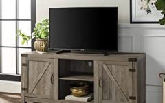 Walker Edison Farmhouse Tv Stands with Storage Cabinet Doors and Shelves