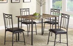 Faux Marble Finish Metal Contemporary Dining Tables