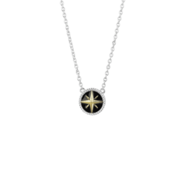 Compass Necklace (Navigation - Silver, Gold & Enamel)_0