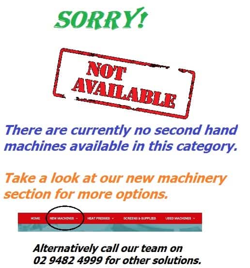 Sorry no machines