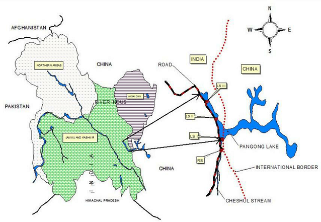 PANGONG lake India China Border Aksai Chin