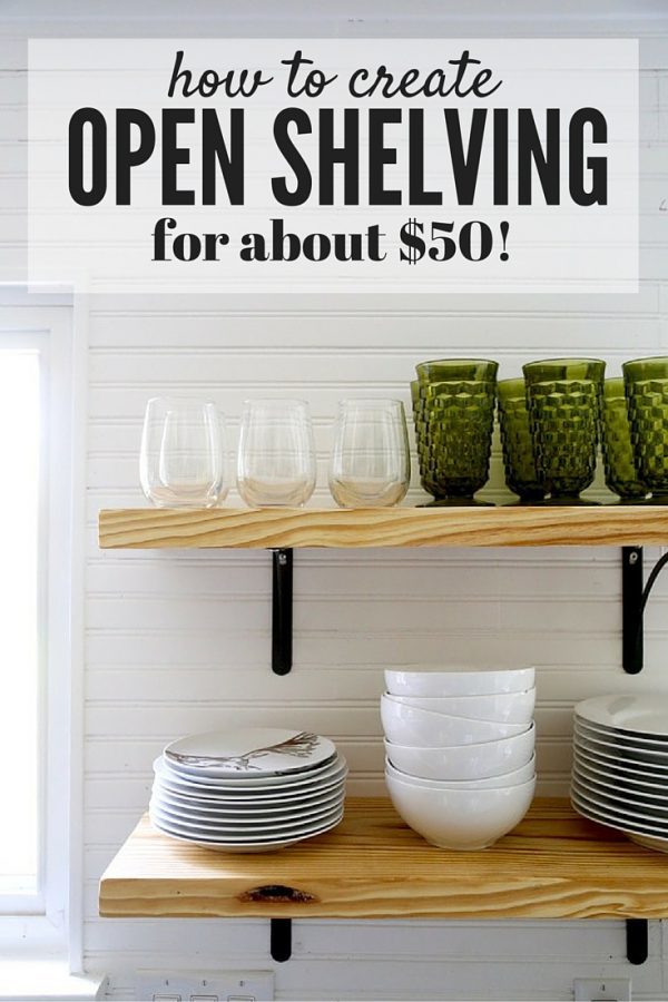 Love the look of open shelving in your kitchen but have no idea how to tackle it? This tutorial will help you out - it's incredible simple, and it looks gorgeous! As an added bonus, it only costs about $50 for the entire project! 