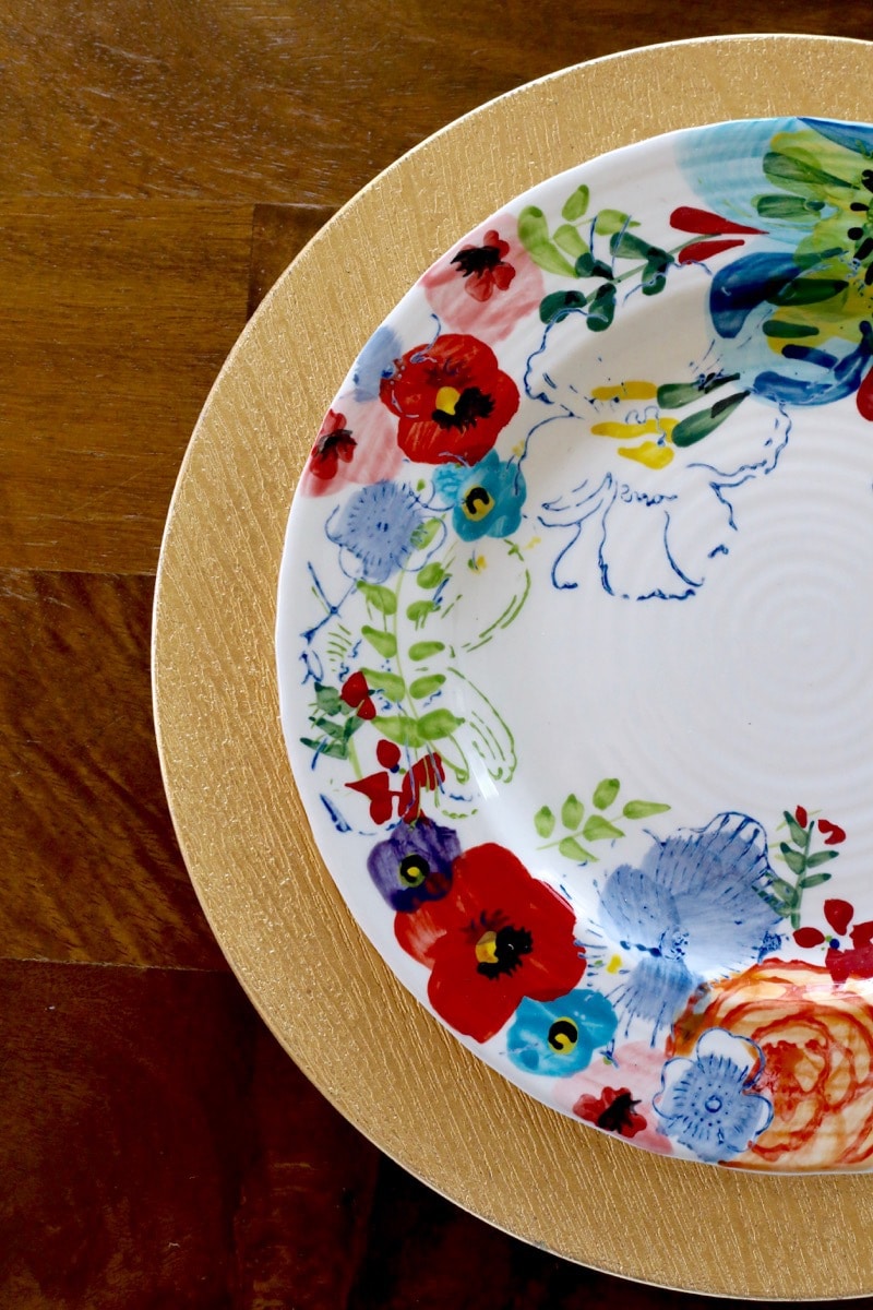 Anthropologie floral plates