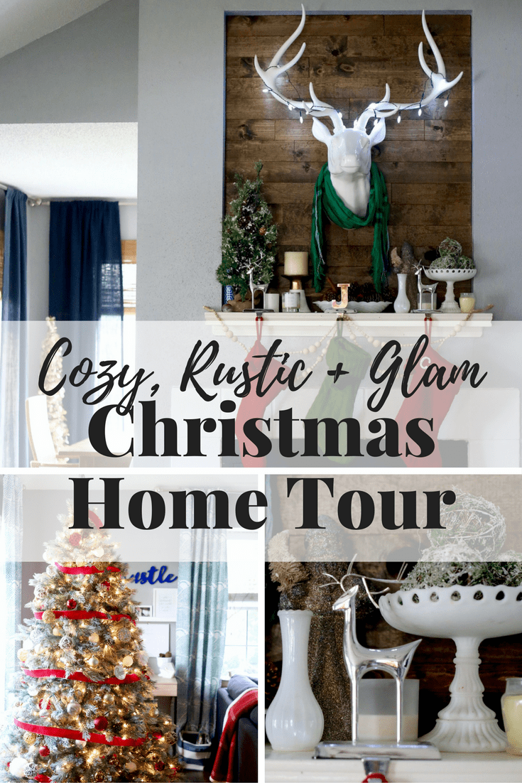 A cozy, rustic glam home tour to inspire you this Christmas season. This home is decorated with lots of simple, rustic elements and a lot of sparkle! This 2016 Christmas home tour is absolutely gorgeous and stuffed full of great decorating ideas. 