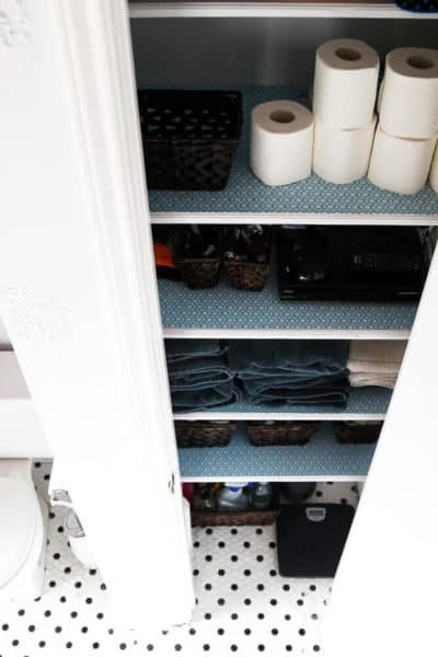 Great tips on organizing your linen closet on a budget. So many great ideas using items you can find at the Dollar Store - you'll have so much more storage once you're done!