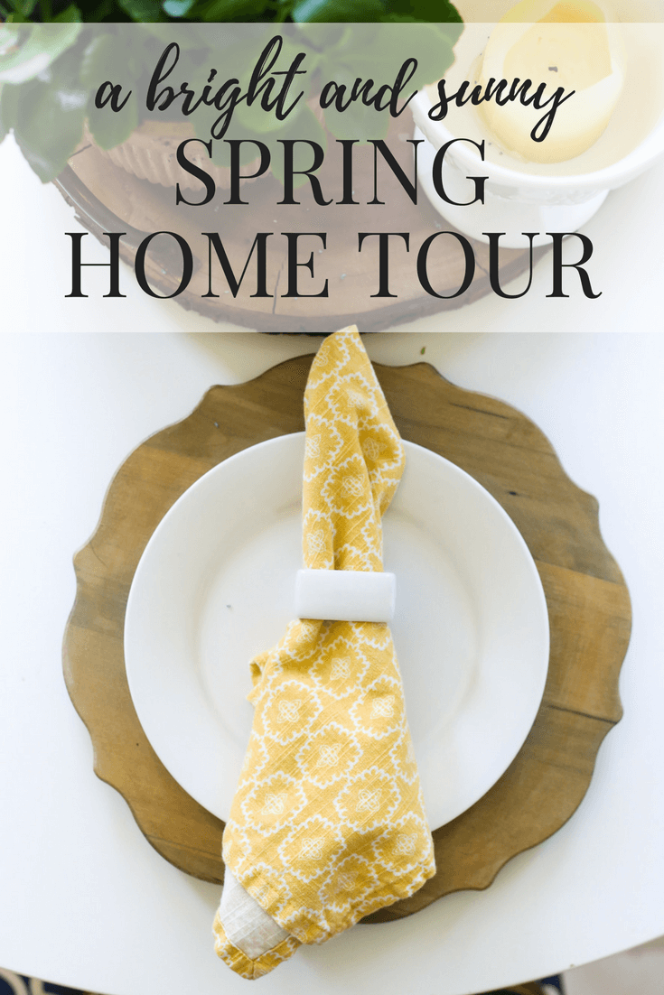 A bright, clean, and sunny spring home tour. Gorgeous, colorful inspiration and ideas for how to decorate your home for spring.