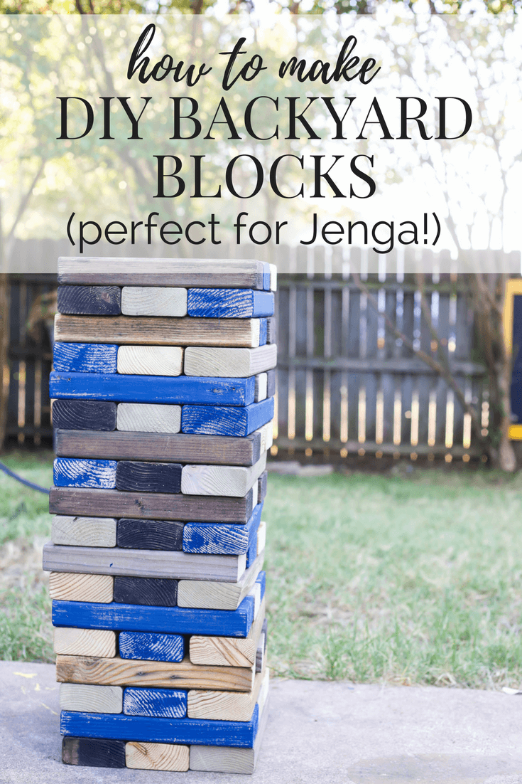 DIY Giant Jenga Outdoor Game - Fun party game. How to make jumbo Jenga blocks for your backyard, perfect for your next summer gathering, tailgate party, or just to keep your kids busy this summer! 