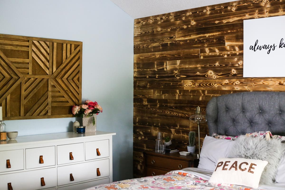 How to use Home Depot's appearance boards to create a beautiful DIY wood planked accent wall
