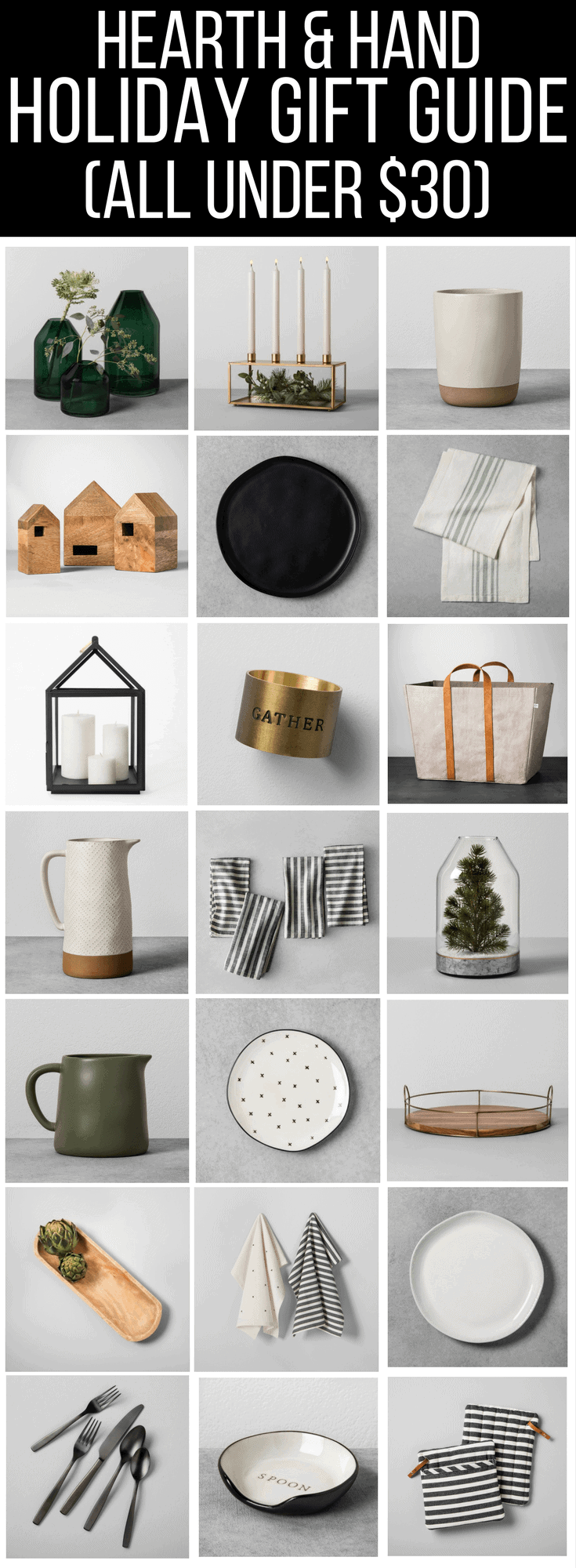 Holiday gift guide - ideas for Christmas gifts for her this Christmas season. Beautiful home decor gifts from the Hearth & Hand Magnolia collection at Target. 