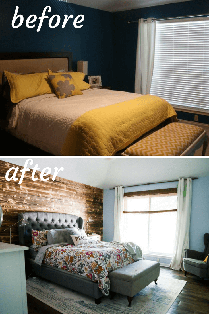 Master bedroom before and after