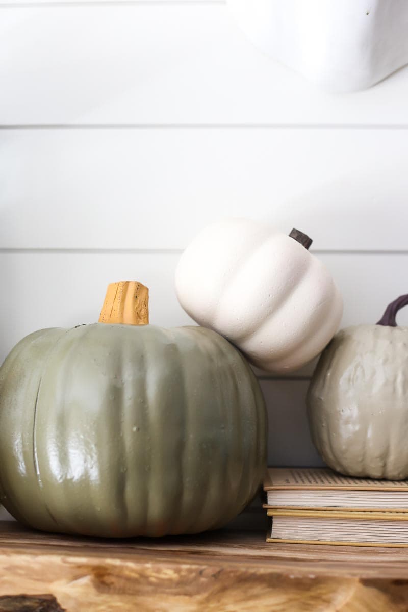 Fall craft - painting faux pumpkins