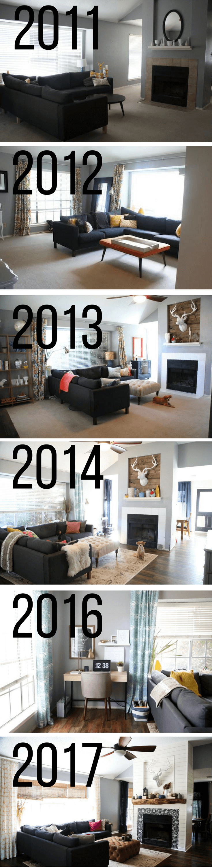 Before and after living room renovation - photos of a living room transformation