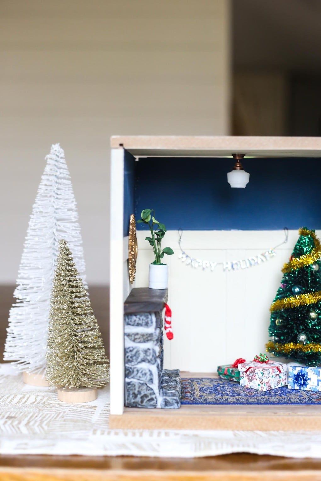DIY miniature Christmas room