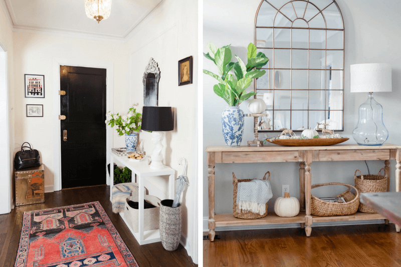 Adding a skinny console to an entryway
