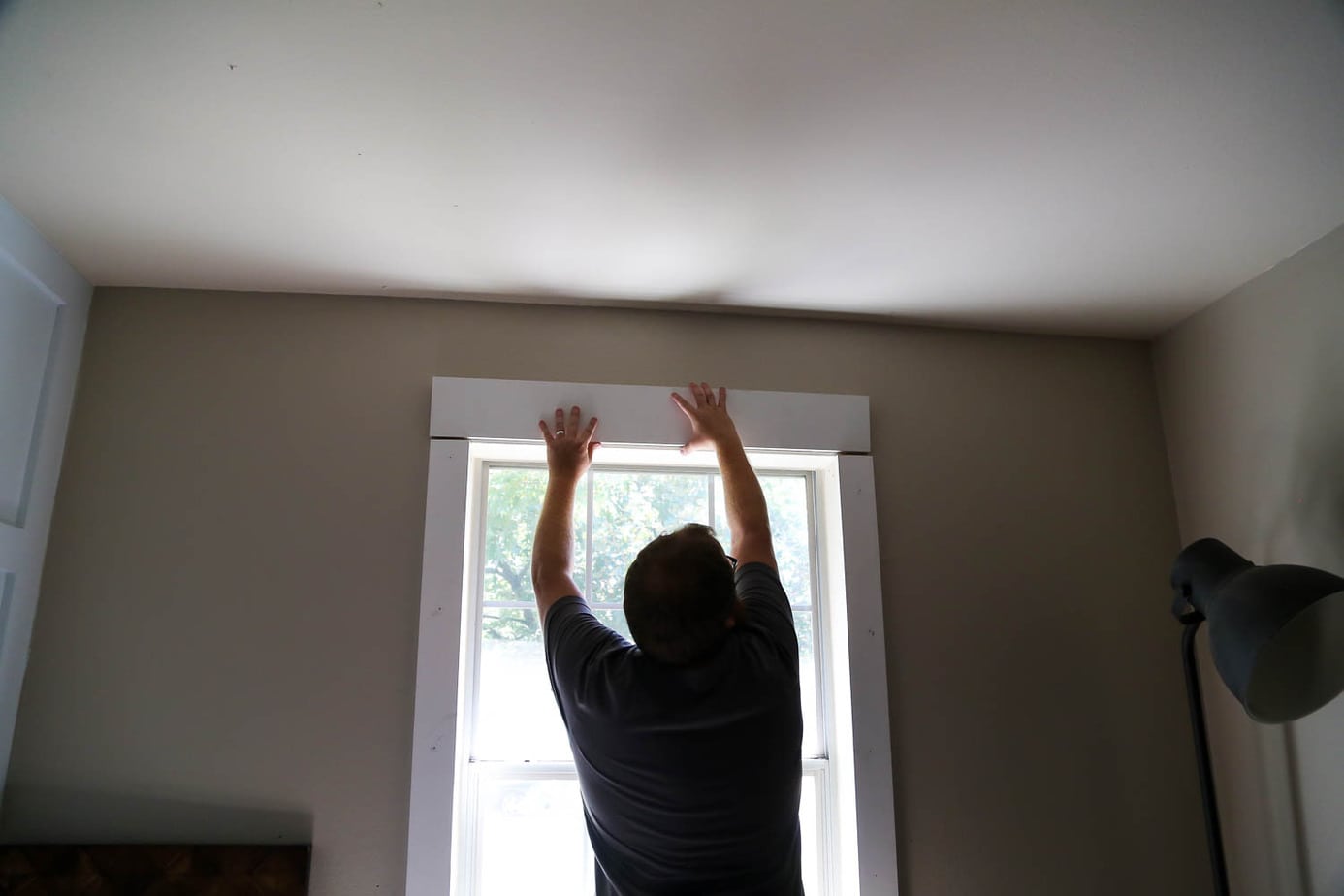 installing DIY window trim