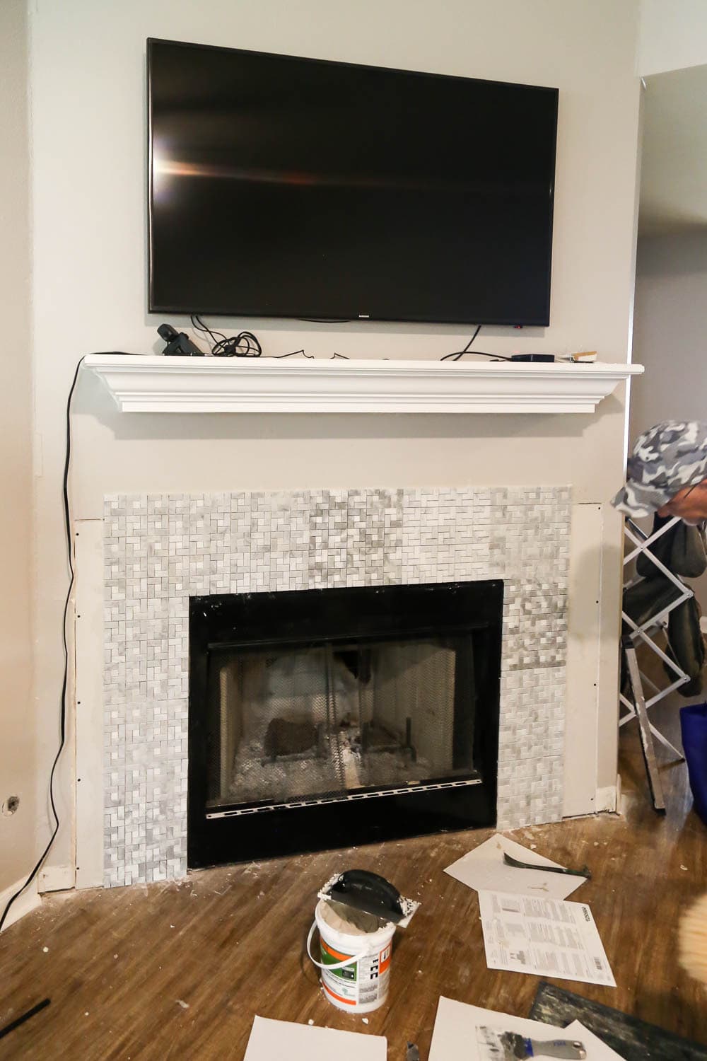 tiling fireplace