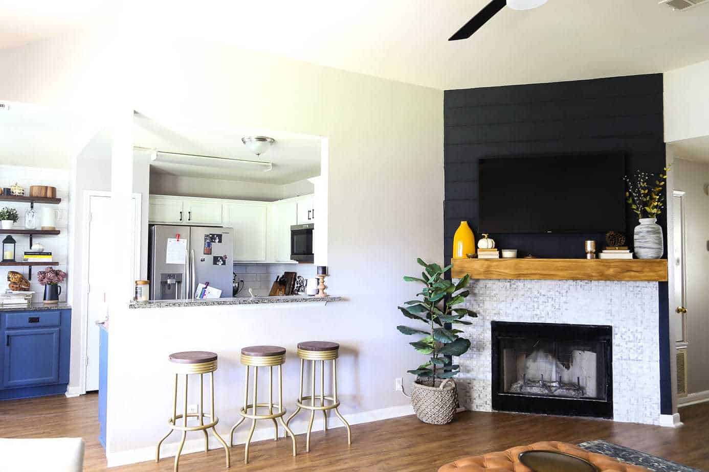 simple shiplap fireplace makeover