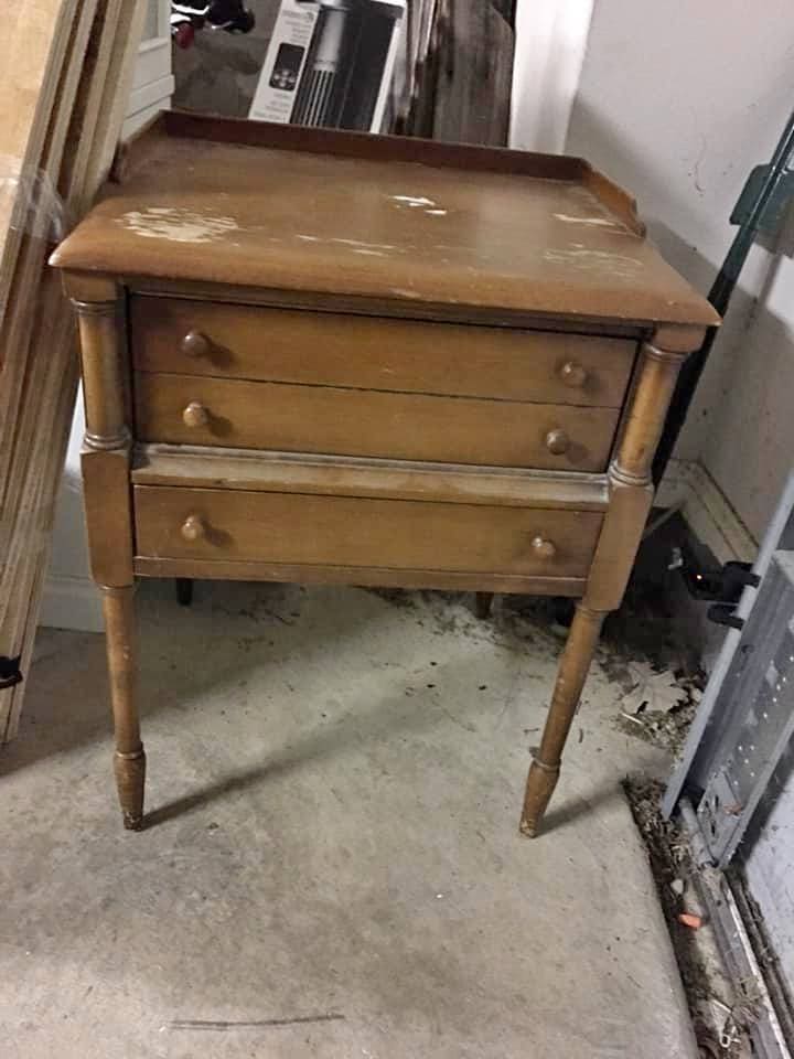 vintage wood side table 
