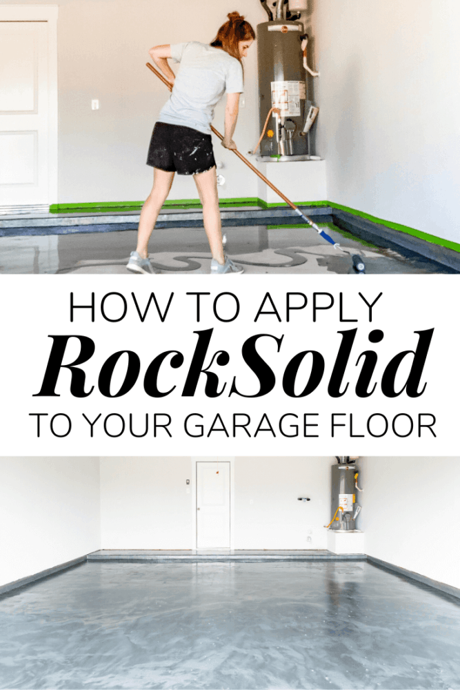 collage of RockSolid garage floor coating