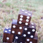Outdoor dice made from wood