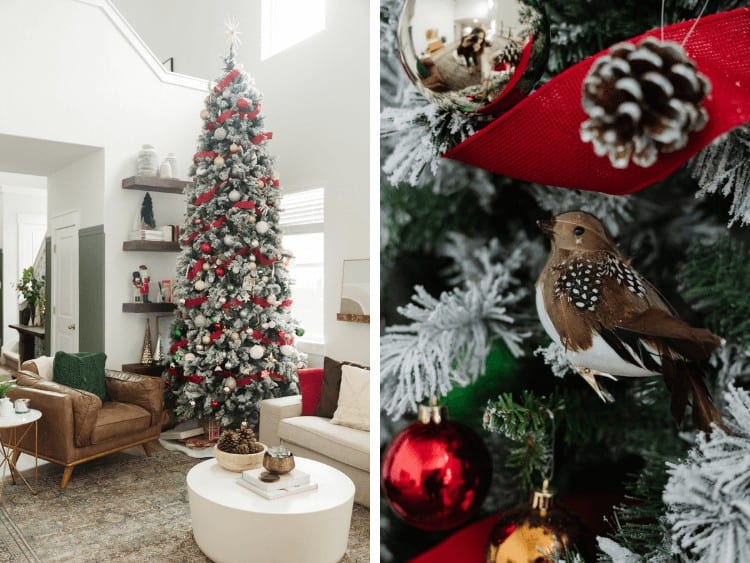 collage of details of 12-foot Christmas tree 