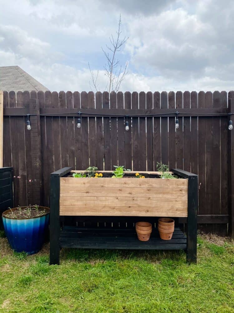 Modern DIY raised garden bed finished 