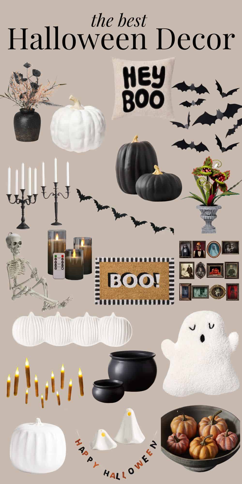 collage of 2022 halloween decor 