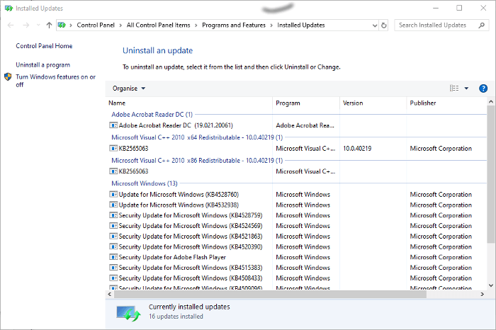 Windows 10 Update Problems Uninstall Updates