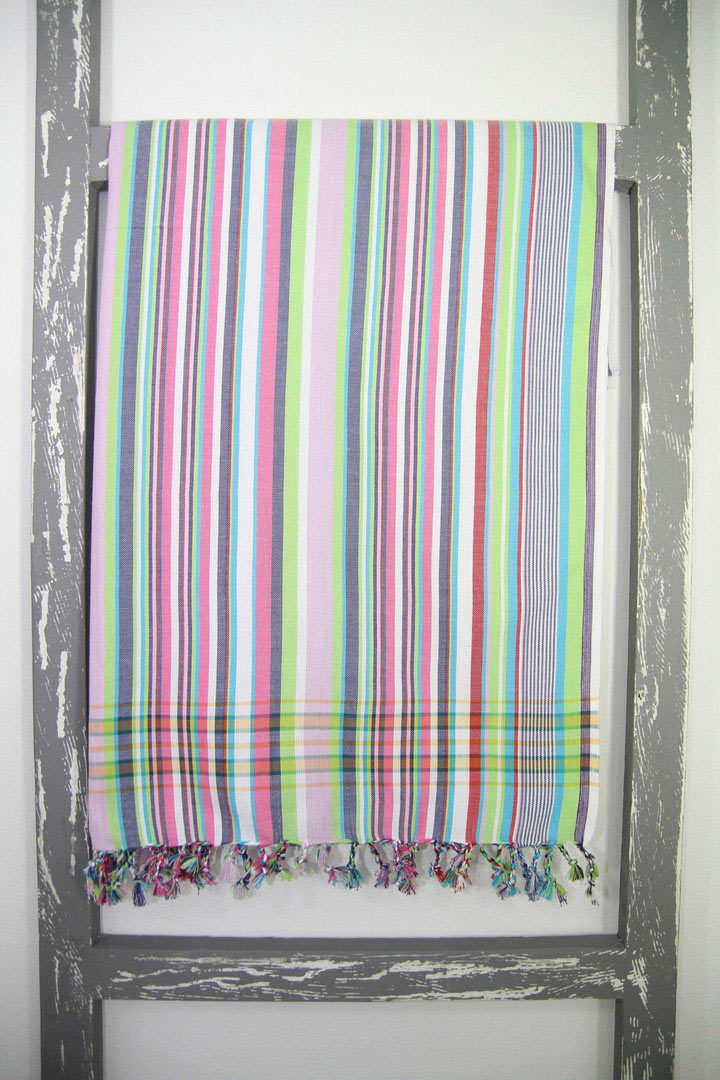 Kenyan Kikoy Sarong Stripy Zanzi Colour