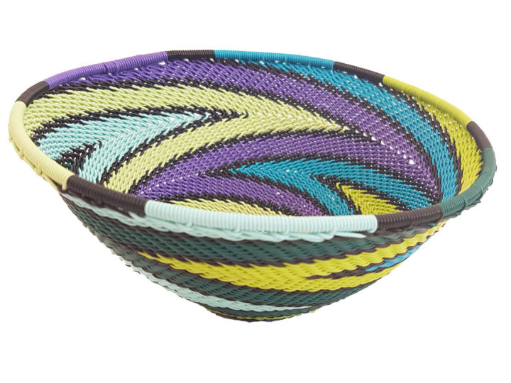 Recycled Telephone Wire Bowl Chameleon Design