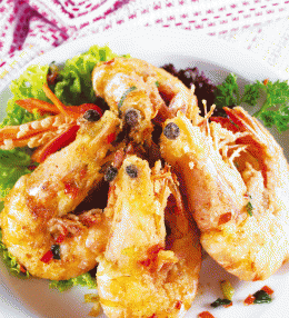 菲力酱炒虾Pan Fried Prawns with Phlilip’ Special Sauce