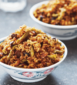 虾米香菇菜豆饭Long Bean Mixed Rice