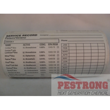 Protecta Bait Station Service Labels - Roll of 100