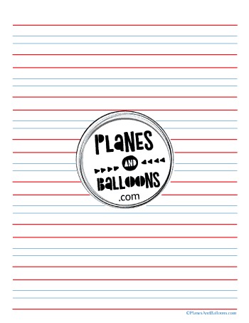 Free printable handwriting paper red blue lines