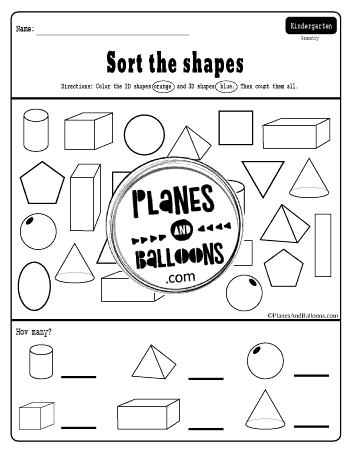 3d shapes worksheets kindergarten