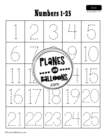 free printable number tracing worksheets 1 100 planes balloons