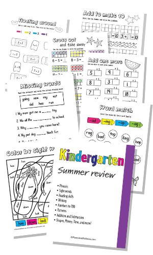 Kindergarten summer review pages