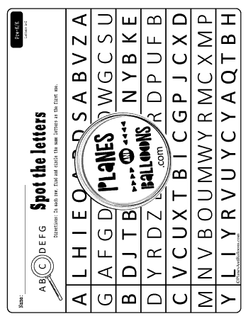 Spotting letters alphabet worksheets