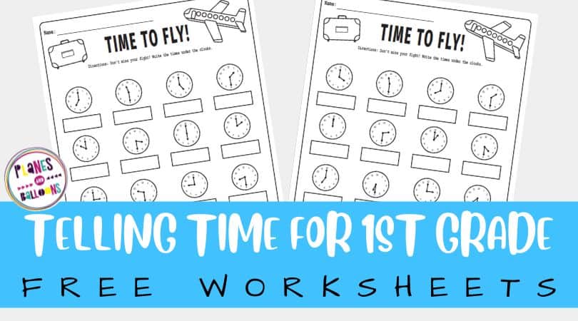 Telling time worksheets for 1st grade