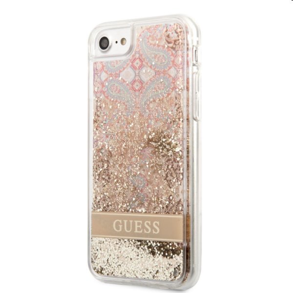 Pouzdro Guess Liquid Glitter Paisley pro Apple iPhone 7/8/SE2020/SE2022 , zlaté