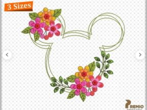 Disney Mickey Mouse Head Spring Embroidery design By Premio Embroidery